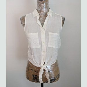 LOT OF 2- Forever21 Sleeveless Button-down Tie-front Tops